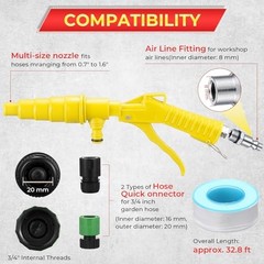 Coolant System Flush Gun, Lever Action Heater Core Flush Kit, Yellow