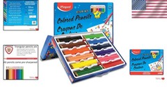 Durable Triangular Colored Pencils Set + Sharpeners