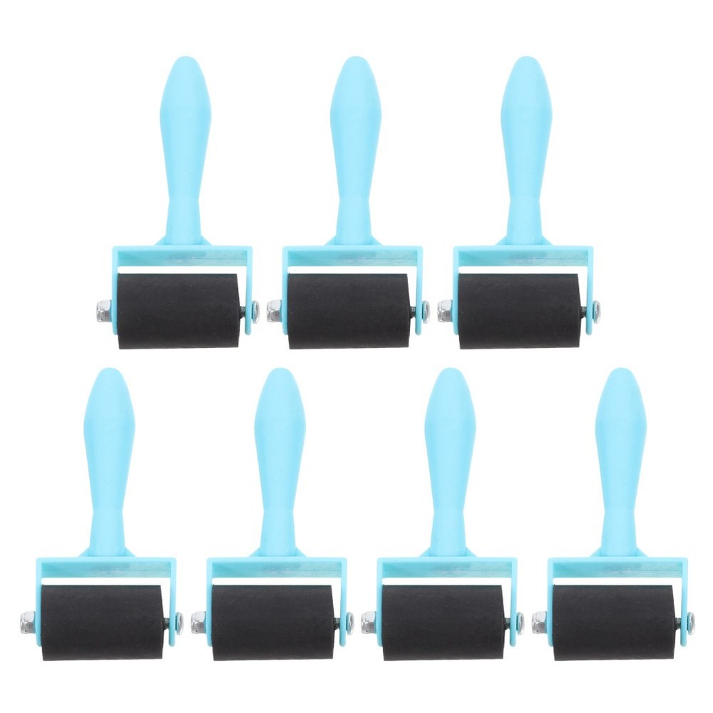 7 Pcs Rubber Roller for Crafts Printmaking Art Tools Ink Printing
