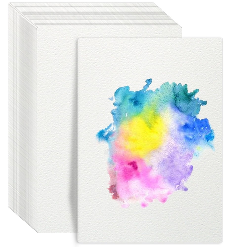 120 Sheets Watercolor Paper, 8.5″ x 11″ 140 lb/300 GSM Cold Press Watercolor …