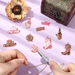Mixed Life Makeup Brass Alloy Enamel Charms Cowboy Theme Charms_20 pcs
