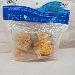 Royal Artist 4 REAL Sea Sponges Natural Ocean Sponge Med Silk & Wool & Yellow