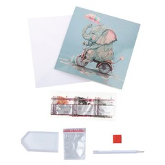 CraftBuddyUS CCK-A132: “Cute Baby Elephant” Crystal Art Card 18 x 18cm