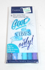 Faber-Castell Good Vibes Only Pitt Artist Pens • Blue India Ink Lettering NEW