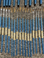 Lot of 41 Daler Rowney Aquafine Watercolour Paint Brushes Assorted Shapes Sizes
