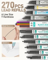 Art Mechanical Pencil Set – 36PCS Metal Pencils 0.5/0.7/0.9/2mm, Sketching & Dra