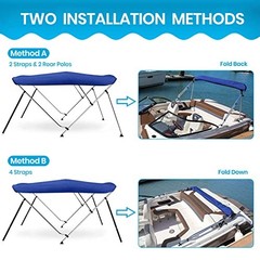 10 Optional Colors Available 3-4 Bow 13 Bimini Top Cover – 13 Different Sizes