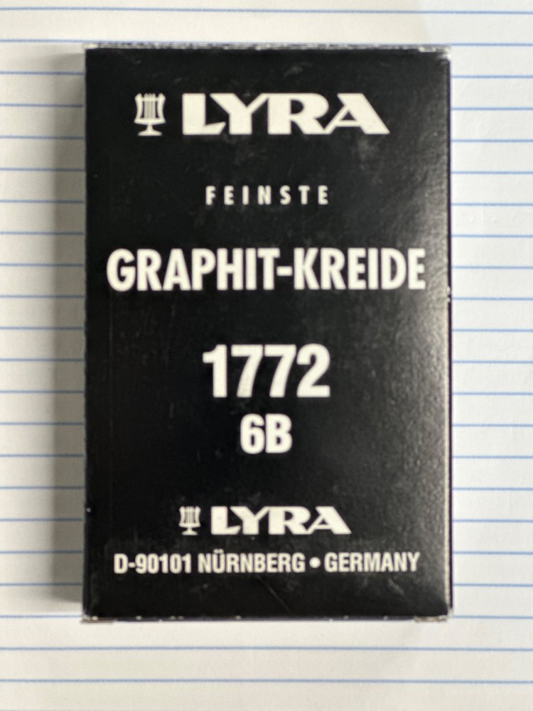 Lyra Graphite Sketch Sticks Feinste German 1772 6B 12 Sticks New