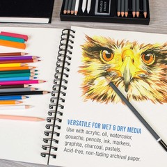 U.S. Art Supply 11″x14″ Mixed Media Sketchbook, 2 Pack (60 Sheets), 98 lb (160 G