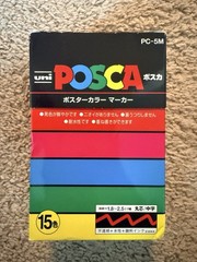 Uni POSCA PC-5M 15 Color Medium Bullet Tip Paint Marker Set Made in Japan