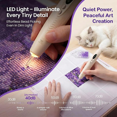 RHYNIC Electric Diamond Art Pens with Light, Diamond Art Kits for Adults, Wirele