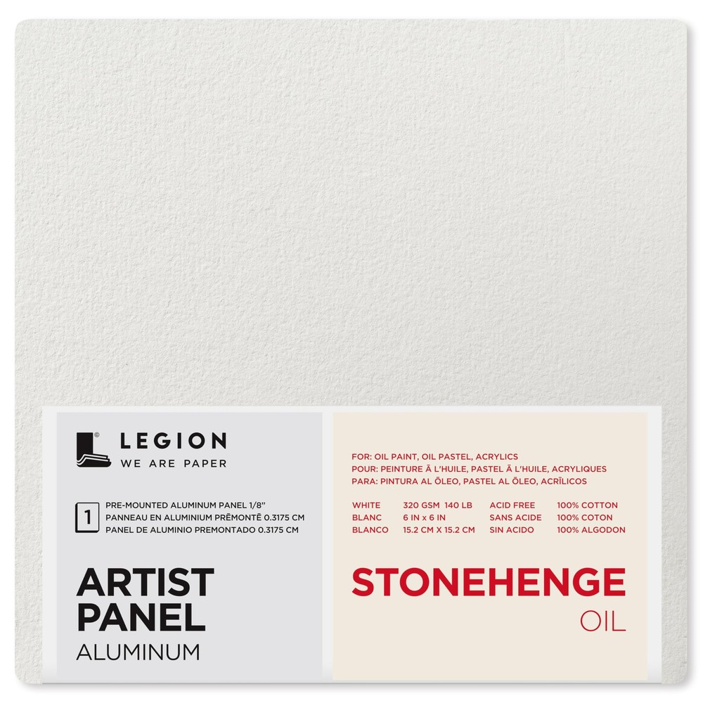 6×6 Inch Legion Artist Panel 1/8 Composite Brushed Aluminum Cotton Paper Art