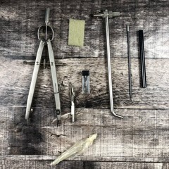 Vintage Alvin Basic-Line 505 V Drafting Compass Set W Germany Technical Drawing