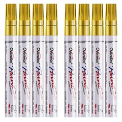 Paint Pens Paint Markers – Gold Permanent Markers 8 Pack, Oil Based Waterproo…