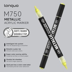 Metallic Acrylic Paint Markers, 48 Colors Dual Tip Acrylic Metallic Markers S…