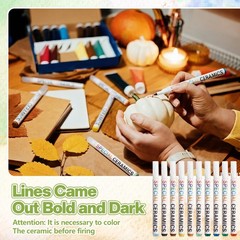 Marspark 10 Pcs Underglaze Colored Pen for 1 Count (Pack of 10), Multicolor