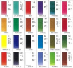 KISSOH Gansai 100-Color Japanese Watercolor Paint Set for Nihonga & Etegami