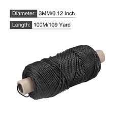 Twisted Nylon Mason Line Black 100M/109 Yard 3MM Dia for DIY Projects