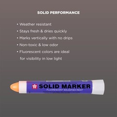 Sakura Solidified Paint Solid Marker (Box of 12), Fluorescent Orange, XSC-305