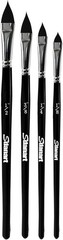 Cat Tongue Watercolor Brushes,4 PCS Oval Wash 1/8″, 1/4″, 3/8″, 1/2″, Black