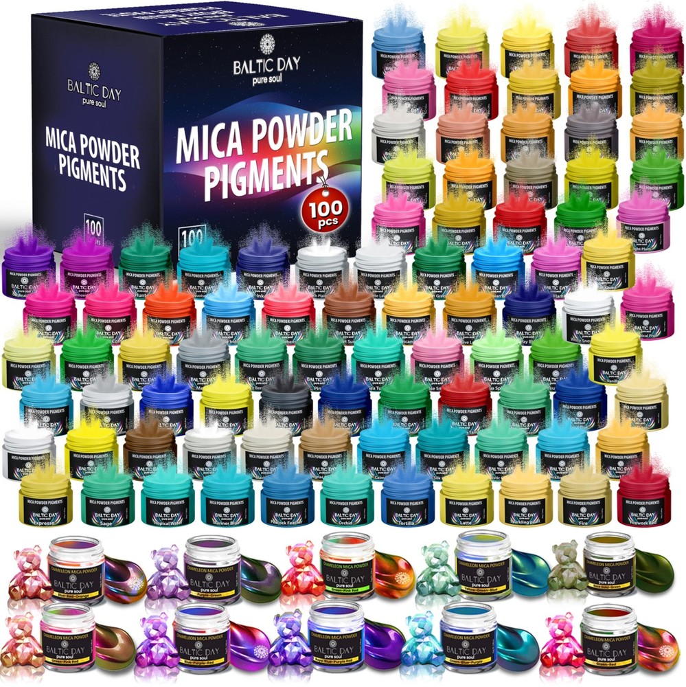 Mica Powder 100 Colors 10 Chameleon 10g Epoxy Resin Colorant BALTIC 10g Bottle