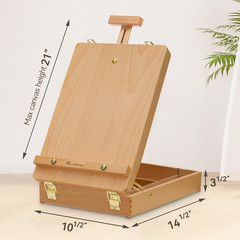 Tabletop Art Easel for Painting, Premium Wooden Sketchbox, Portable Desktop Pain