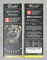 2x Drawlish Sketching Pencils Set of 8 – B 2B 4B 6B 8B HB 2H 4H Drawing Shading
