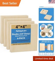 Versatile 4×4” Cradle Boards – Unfinished Birch Wood Panels Kit for Creatives