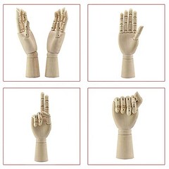 Wood Artist Drawing Manikin Articulated 10 inches-The right hand, Beige