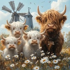 Cattle Paint by Numbers Kit for Adults Beginner,Easy Adult Paint by Number K…
