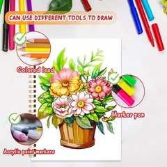 Adult Coloring Book for Women, Spiral Bound Adult Coloring Books for Women Re…