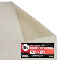 U.S. Art Supply Unprimed 63″ Wide x 2 Yd, 6ft Long Unstretched Canvas Roll, 10oz