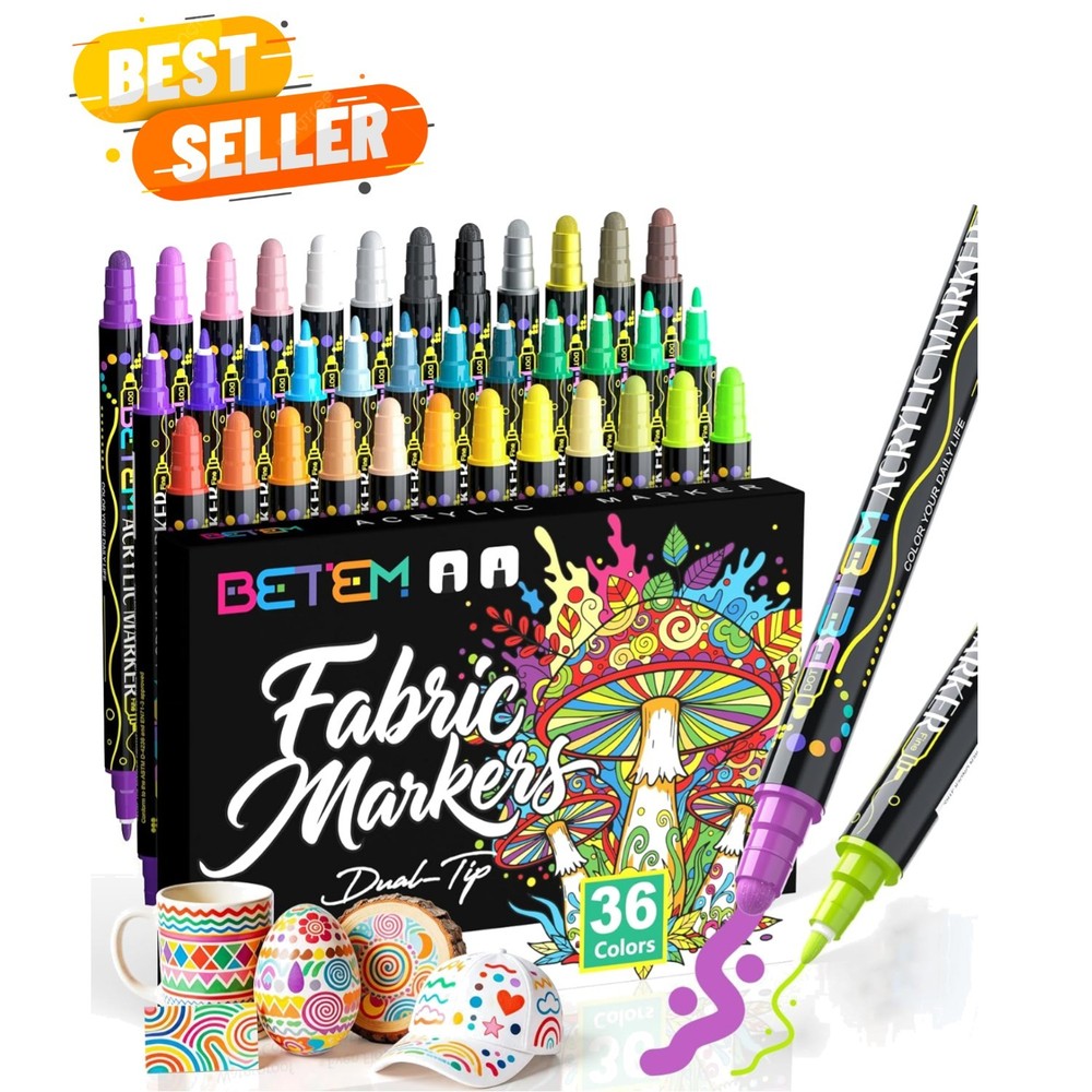 Expressive 36-Color Acrylic Paint Marker Set – Perfect for Any Surface