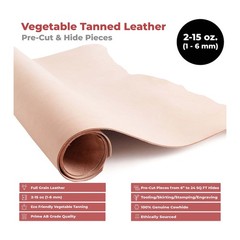 Vegetable Tanned Leather Cowhide 10-12 SQ FT 5-6 oz 2.4mm Grade AB 2-2