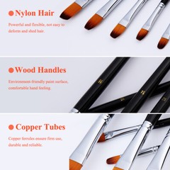 9pcs Artist Paint Brushes Set fr Acrylic Oil Watercolour Painting Craft Art J7W8