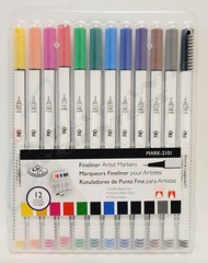 12 Pk Royal & Langnickel Fine Tip Markers Fineliner 0.4mm Colored Artist Drawing