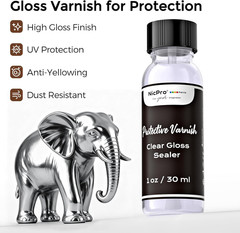 Liquid Silver Leaf Paint Kit 2x30ml Metallic Acrylic Chrome Varnish Wood Resin