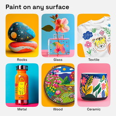 48 Acrylic Paint Markers for Rock, Fabric, Wood, Glass, Eggs – Dual-Tip Paint Pe