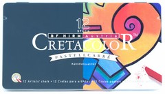 Cretacolor Pastellcarre Carre Hard Chalk Pastels Set 12 Brilliant Colors