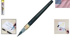 Medium Fude Brush Pen with Comfortable Knurled Grip – 2 Replacement Cartridges