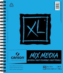 Canson 702-2420 XL Spiral Multi-Media Paper Pad 9″X12″-54 Sheets