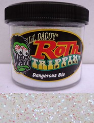 Lil Daddy Roth Metal Flake Dangerous Blu trippin 2oz Jar Hot Rod Custom