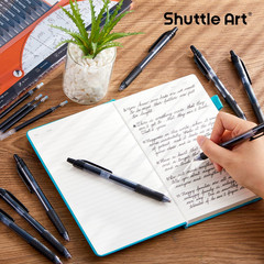 Shuttle Art Black Gel Pens, 48 Pack(20 Pens with 28 Refills) Retractable Medium