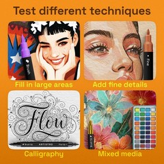 ARTISTRO 150 Dual Tip Acrylic Paint 1 Count (Pack of 150), Multicolor