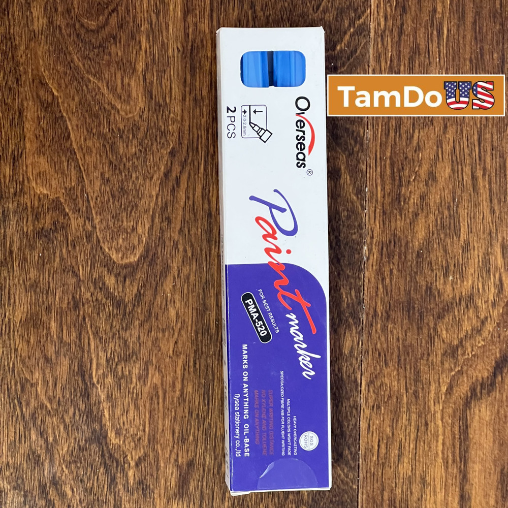 (12 Boxes, 24 Ea) Overseas PMA-520 Permanent Oil-Based Paint Markers BLUE