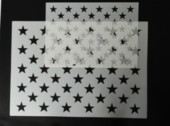 4 PACK Spray Airbrush Painting Stencils American Flag 50 US Stars Small & Large