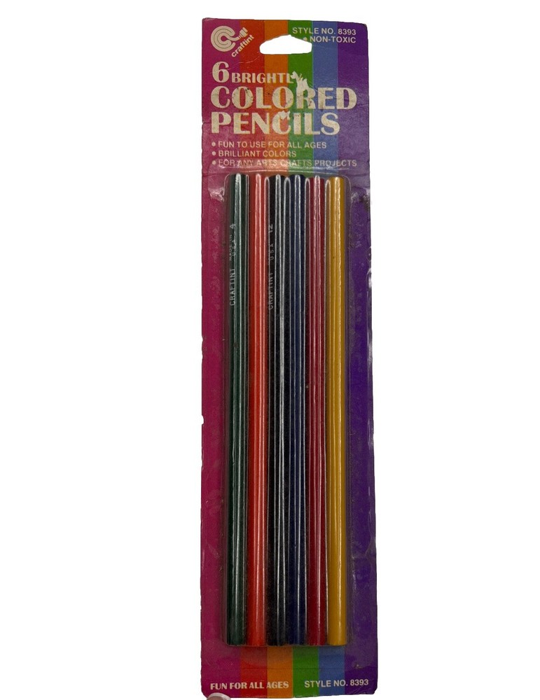 Craftint Drawing Pencils (6) #8393 Brightly Colored NIP – Vtg Made in the USA