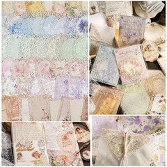 Maxleaf 60Pcs Lace Edged Flower Scrapbook Paper White with colored patterns