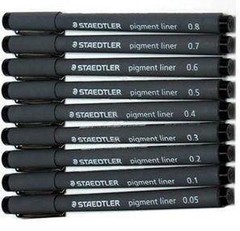 Staedtler Pigment Liner – Fineliner Drawing Pens – Set of 9 Different Sizes