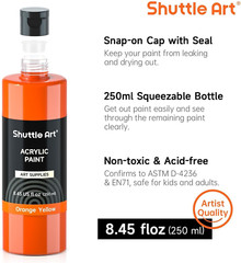 18 Colors Acrylic Paint Bottle Set (250Ml/8.45Oz), Rich Pigmented Bulk Painting